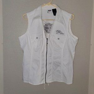 Harley Davidson White Corset Vest size XL